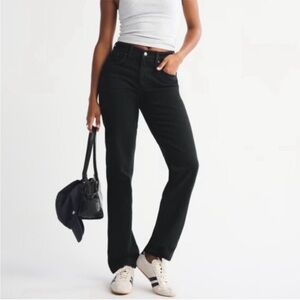 Abercrombie & Fitch 90s Straight Mid Rise Jeans Black Size 27 Extra Short